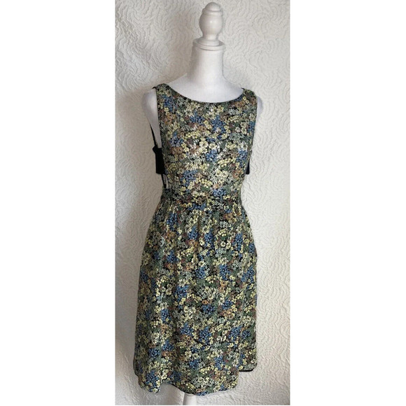 Zara Basic Women flowers floral COLORFUL Casual sheer cut out Dress SIZE XS - Picture 9 of 16